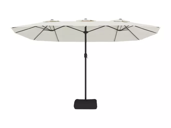 Parasol à double tête blanc sable 449x245 cm