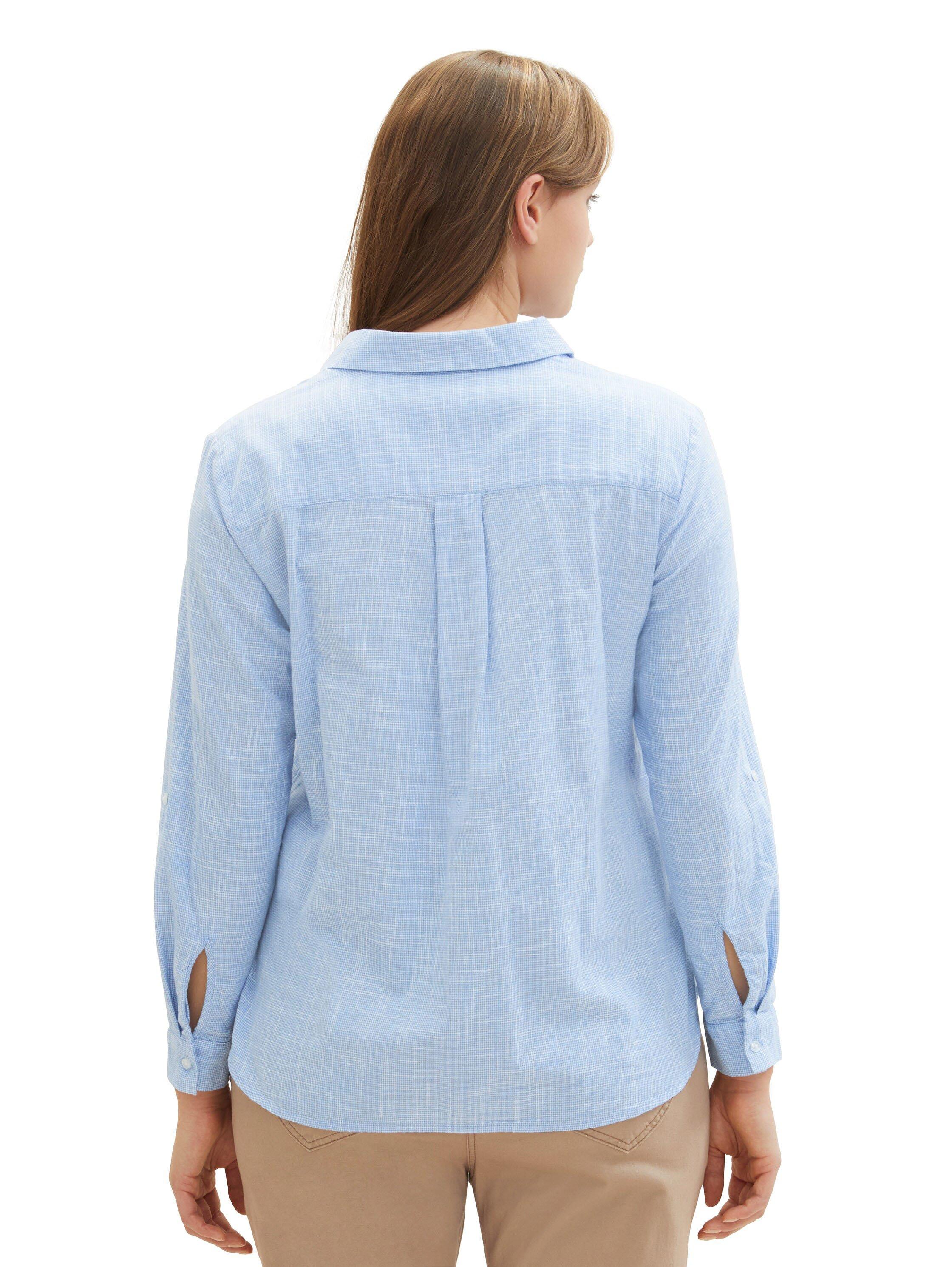 Hemdbluse in Strukturoptik, mit Krempelärmeln