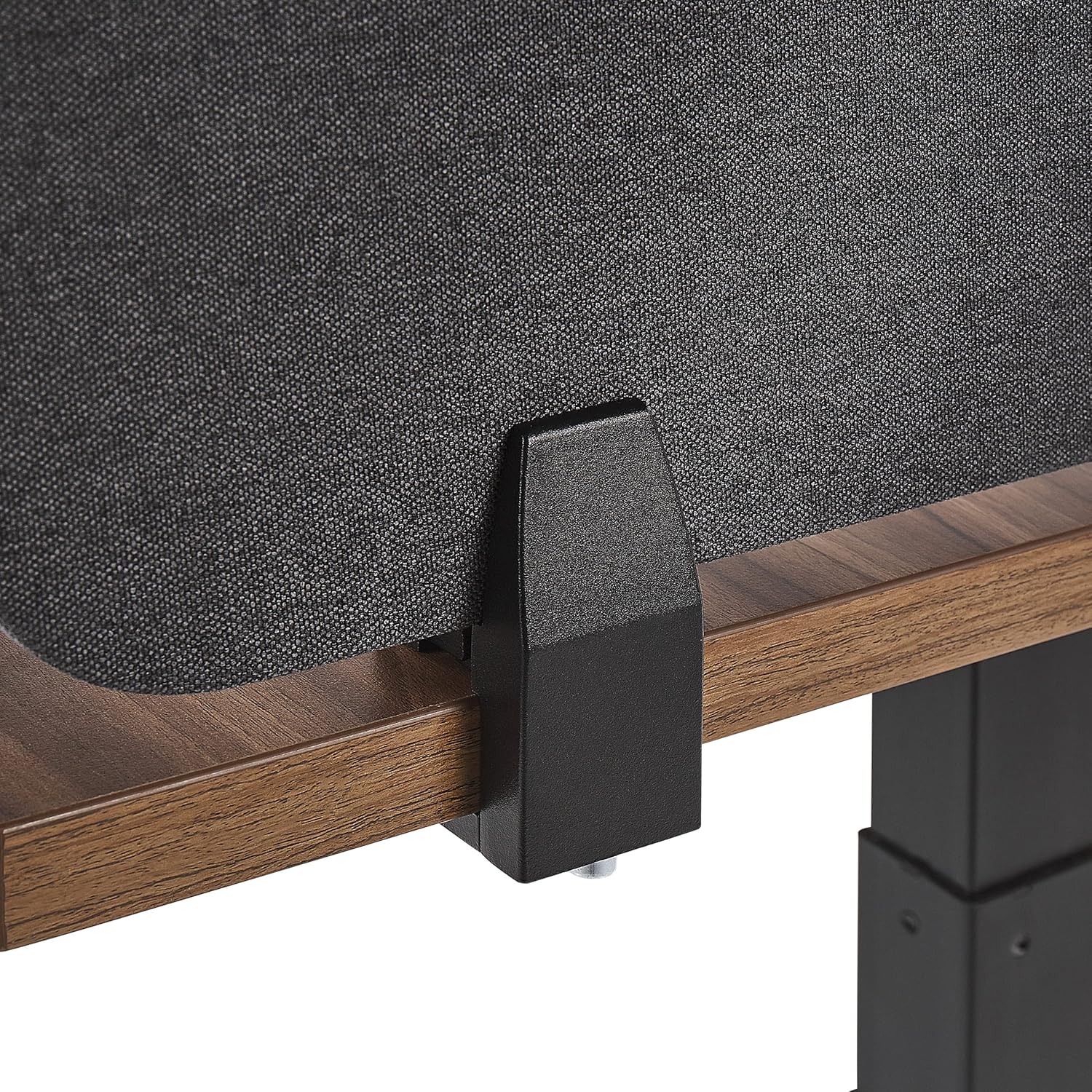 Beliani Dunkelgraue Schreibtischtrennwand 180 x 40 cm - Akustikschutz, Einfache Montage, Modernes Design - Wally