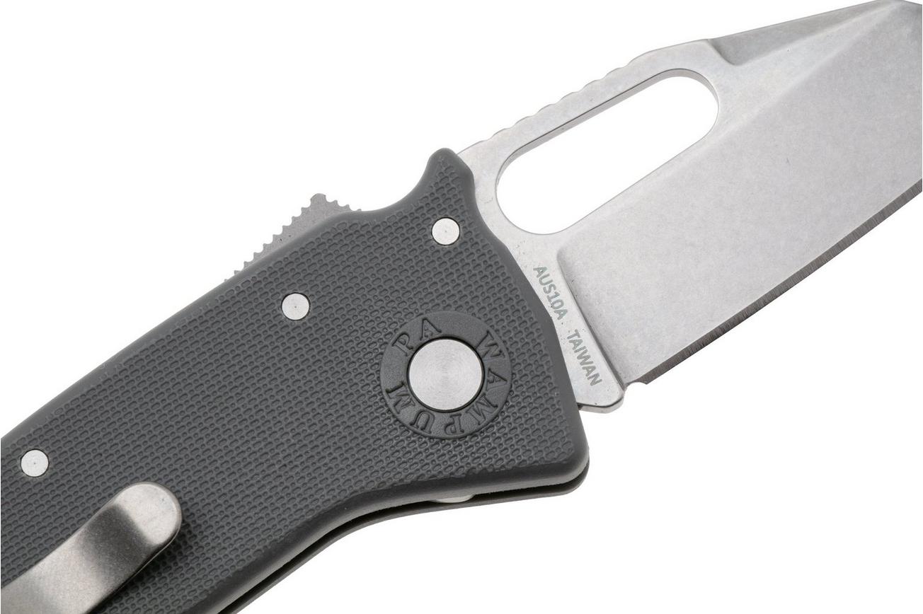 Demko Nano-Shark, NANO-10A-GREY GRN-SF, Stonewashed AUS-10A Shark Foot, Grey GRN zakmes