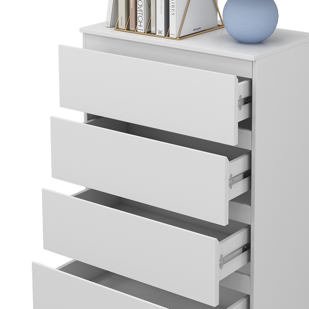Vicco Kommode Calisto, Weiß 70 x 102 cm, mit 4 Schubfächer, Schrank, Wohnzimmer