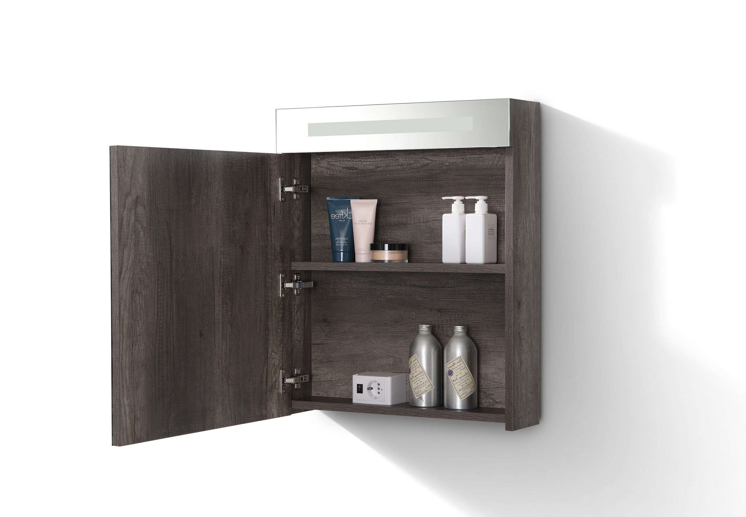 Lambini Designs Trend Line spiegelkast 60x70cm century oak links