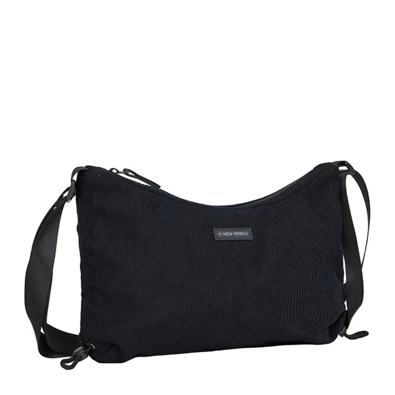 New Rebel Schoudertas Ribstof Black