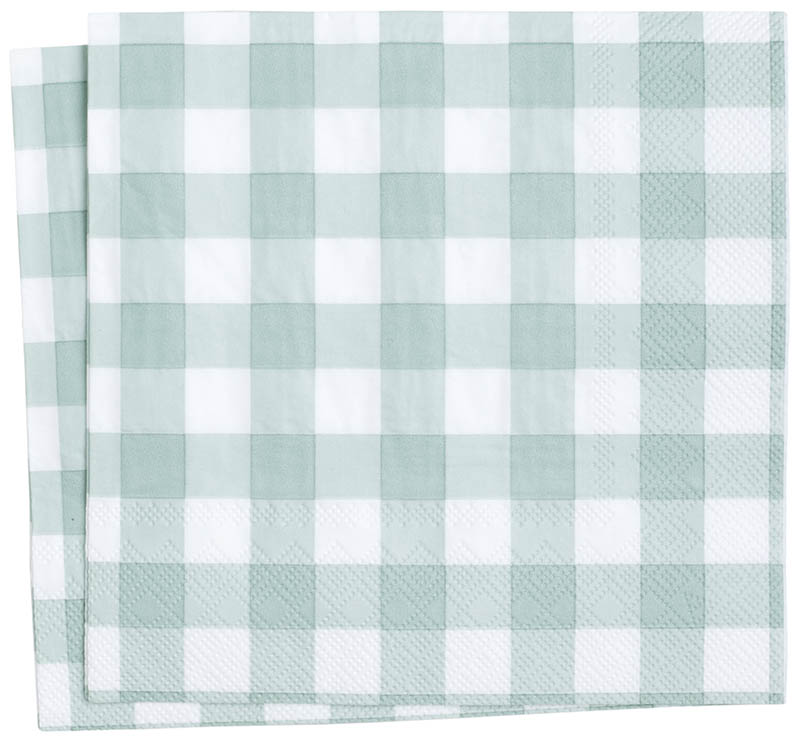 Gingham serviett 33x33 grønn