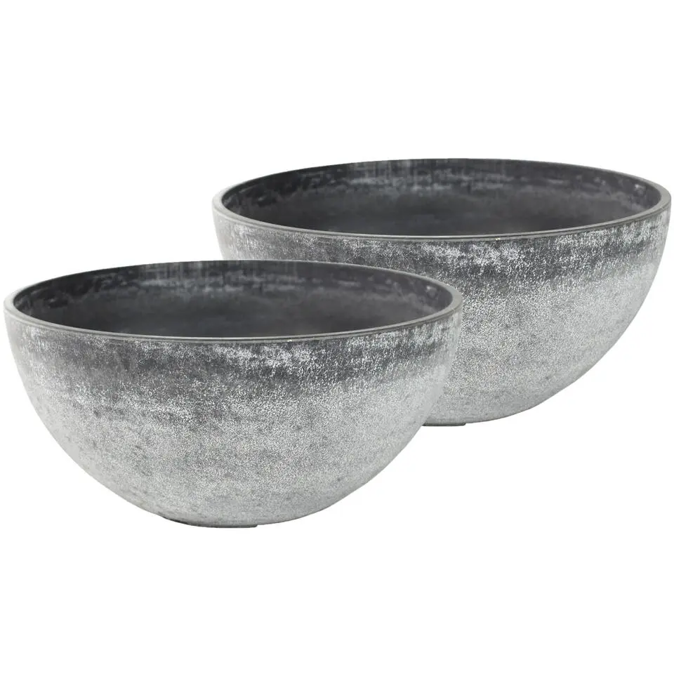 Ter Steege Bloempot schaal - kunststof - grijs - D55xH23 cm