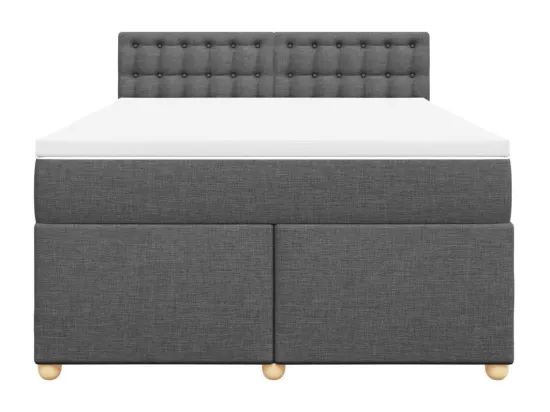 Sommier à lattes de lit avec matelas Gris foncé 140x190cm Tissu