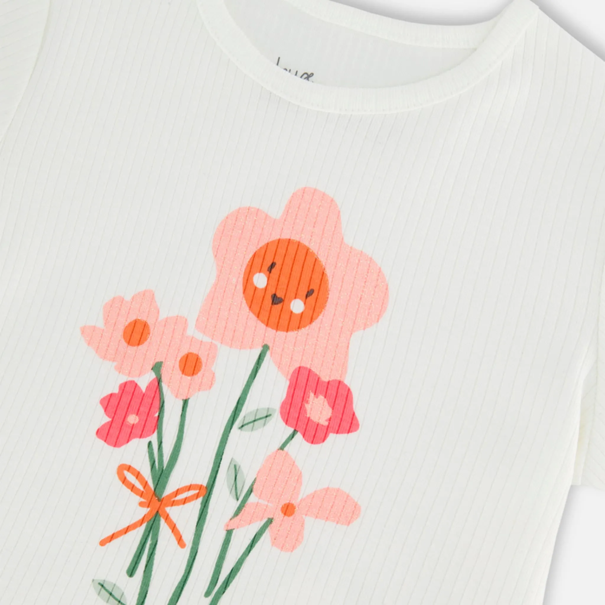 Deux par Deux T-shirt Côtelé Jasmin 12-18mois