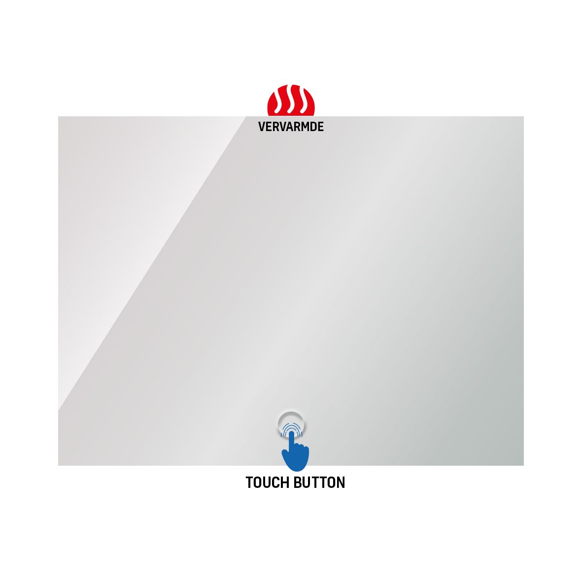 Sanigoods Queen spiegel met verlichting en verwarming 80x60cm