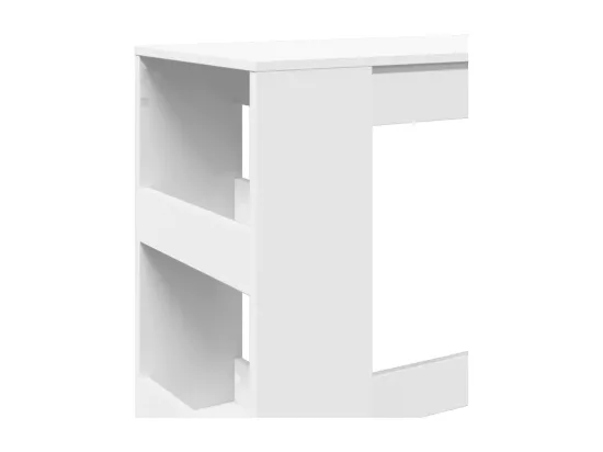 Table de bar et étagères blanc 90x40x103,5 cm bois d'ingénierie