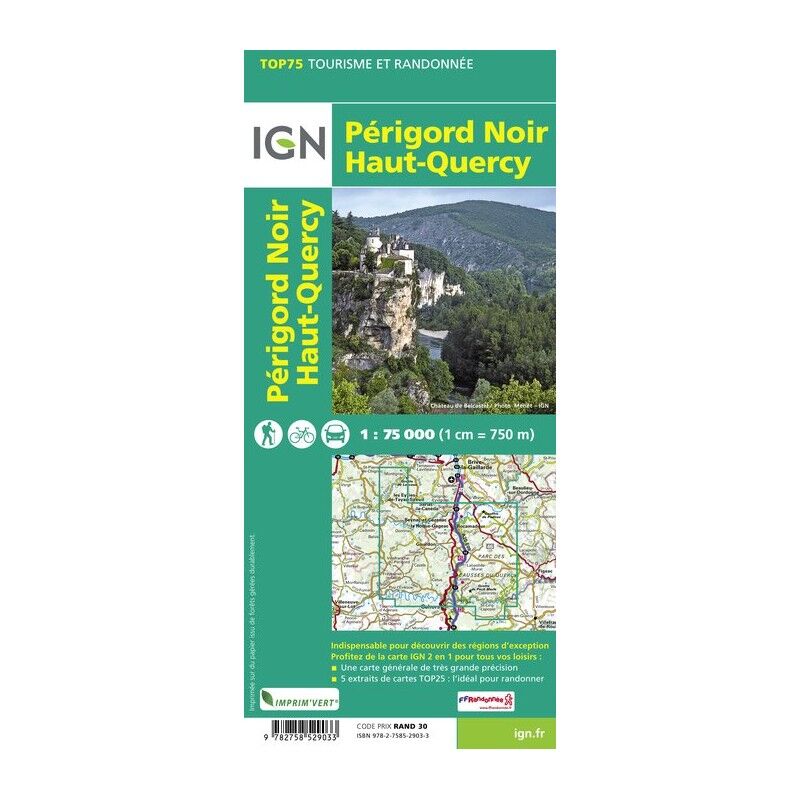 Périgord Noir / Haut Quercy - Carte topographique
