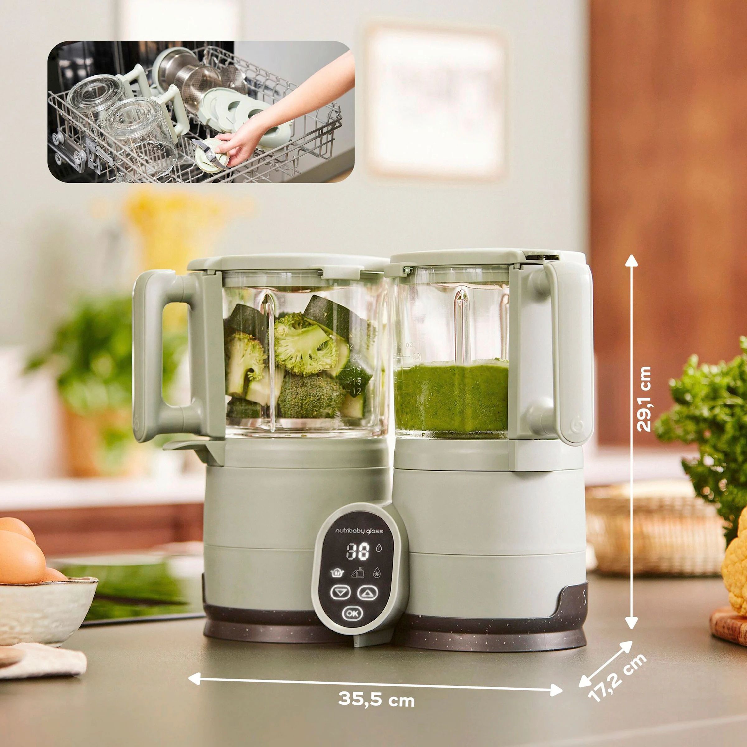 Babymoov Babynahrungszubereiter und Sterilisator Nutribaby Glass