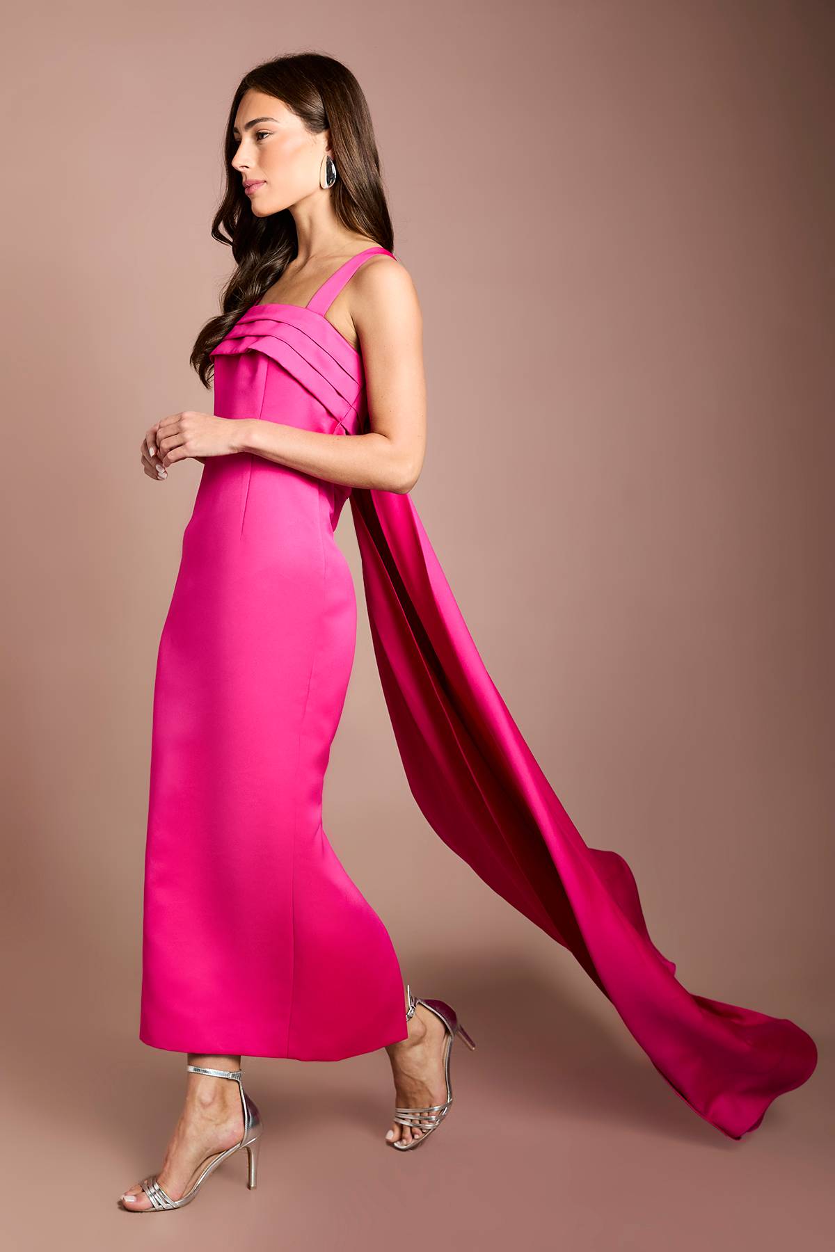 Coast Robe Midi Muse À Bretelles En Satin Avec Détail Drapé