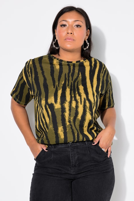T-Shirt, oversized, Batik-Streifen