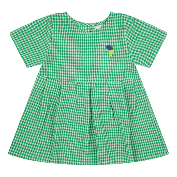 Bobo Choses Robe Coton et Lin Vichy | Vert