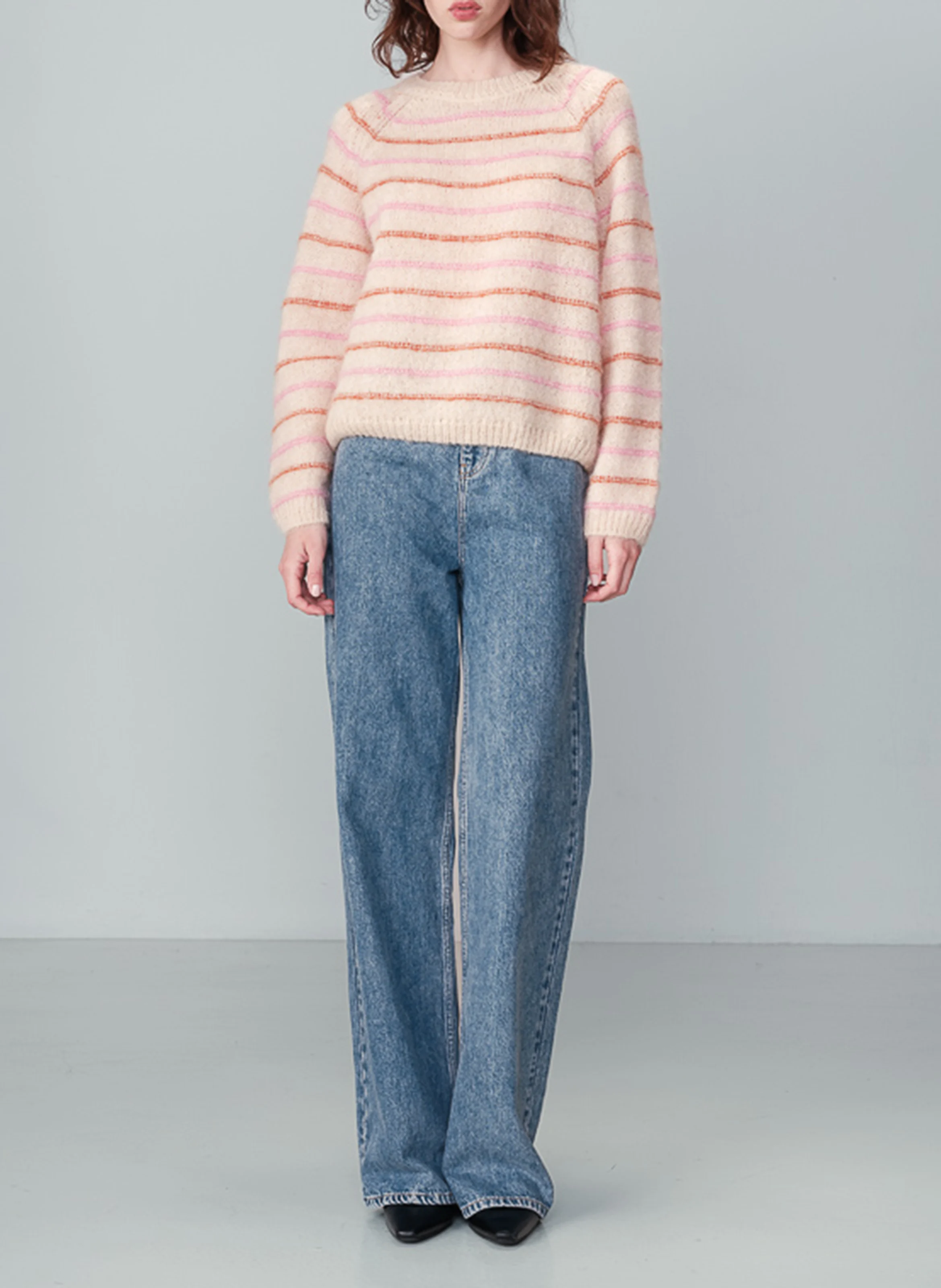 NAUSICA - Pull col rond en laine mélangée | Beige