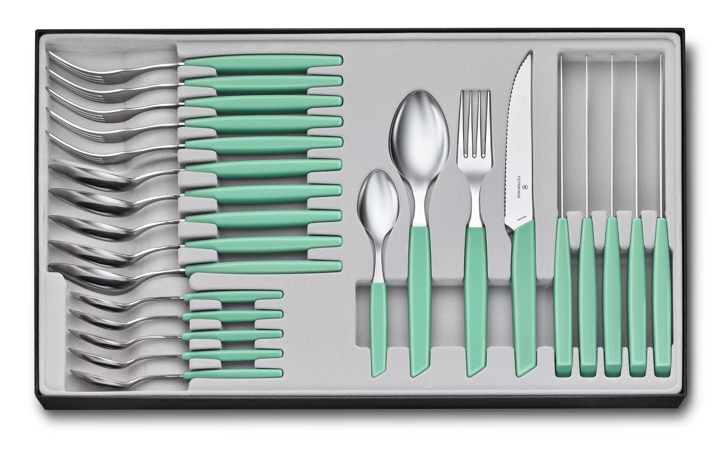 Swiss Modern Besteck, 24-teilig-mint-green