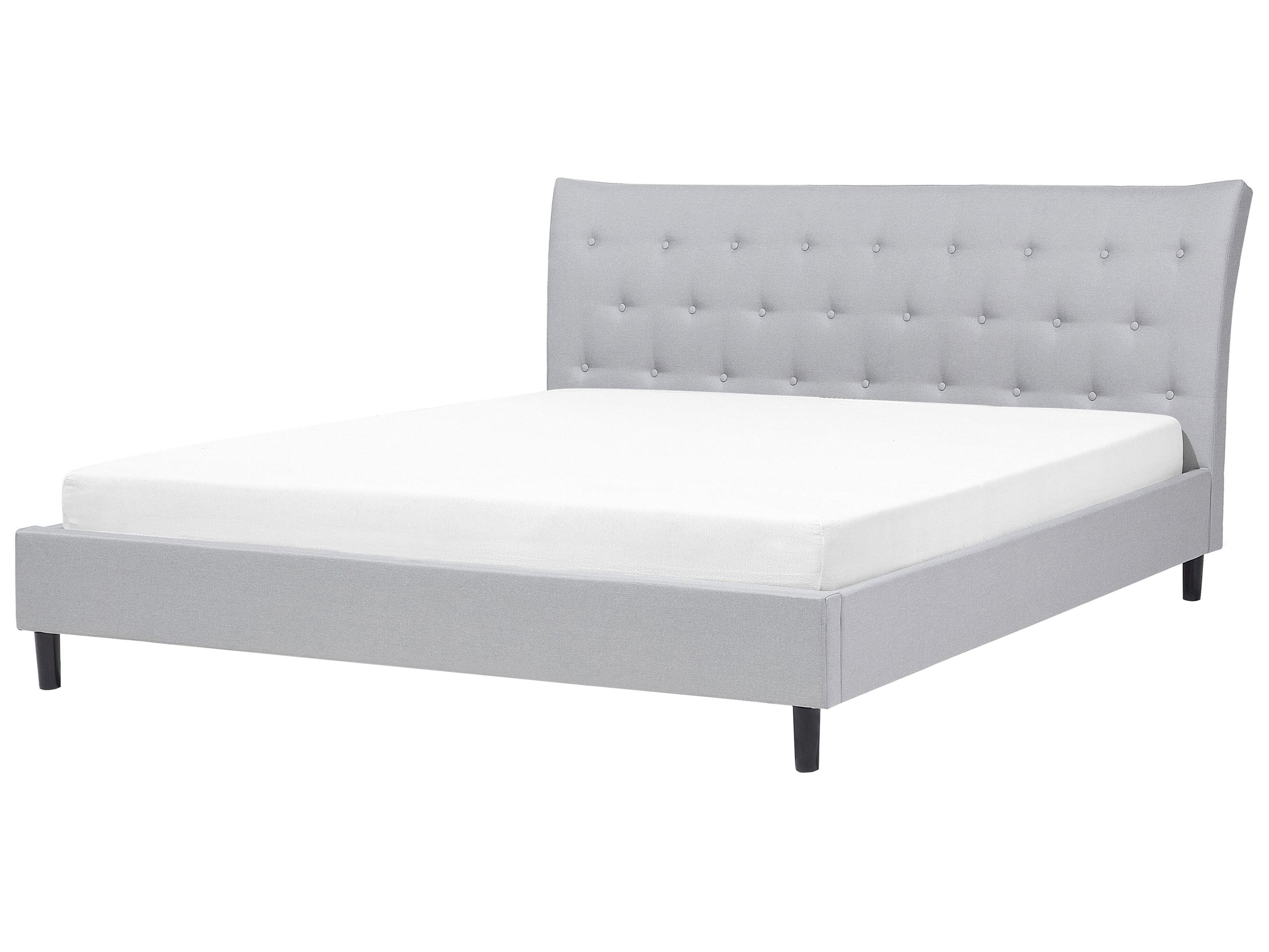 Bed Stof SAVERNE 180 x 200 cm Lichtgrijs