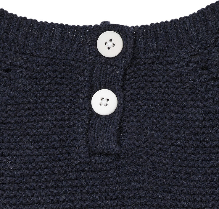 Copenhagen Colors LAMBWOOL BLOUSE W. FRILL & BOW EMB Navy