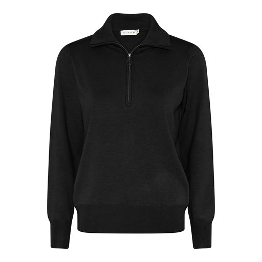 Micha Langærmet Striktrøje, Black, L