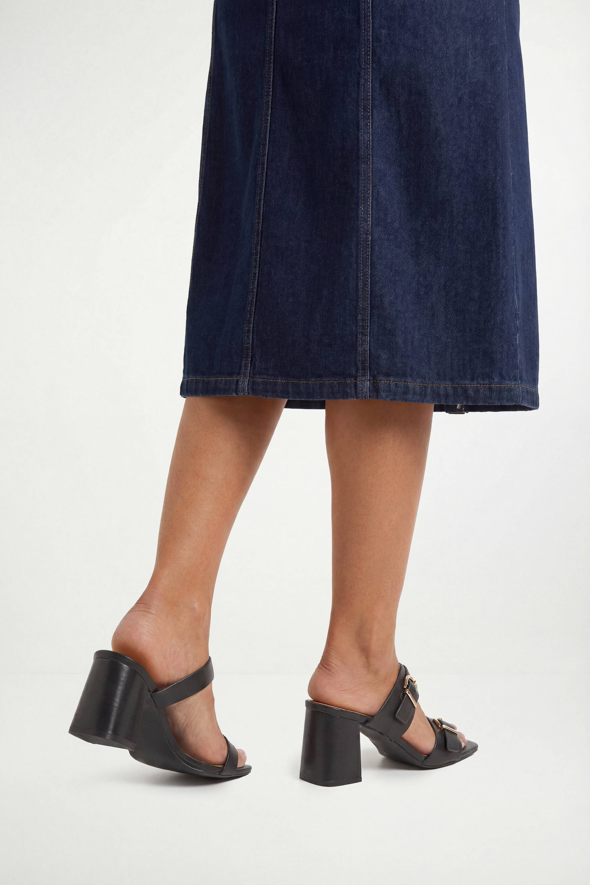 Wallis Mules Axel À Talon Bloc En Synthétiquecuir Avec Détail Boucle