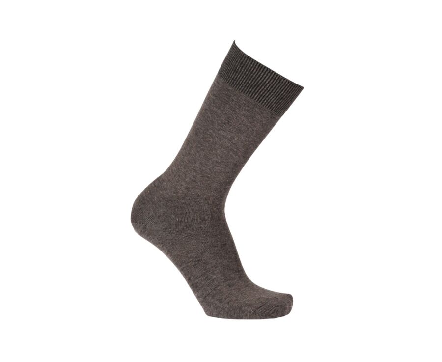 Chaussettes homme épaisses coton Chocolat Chiné
