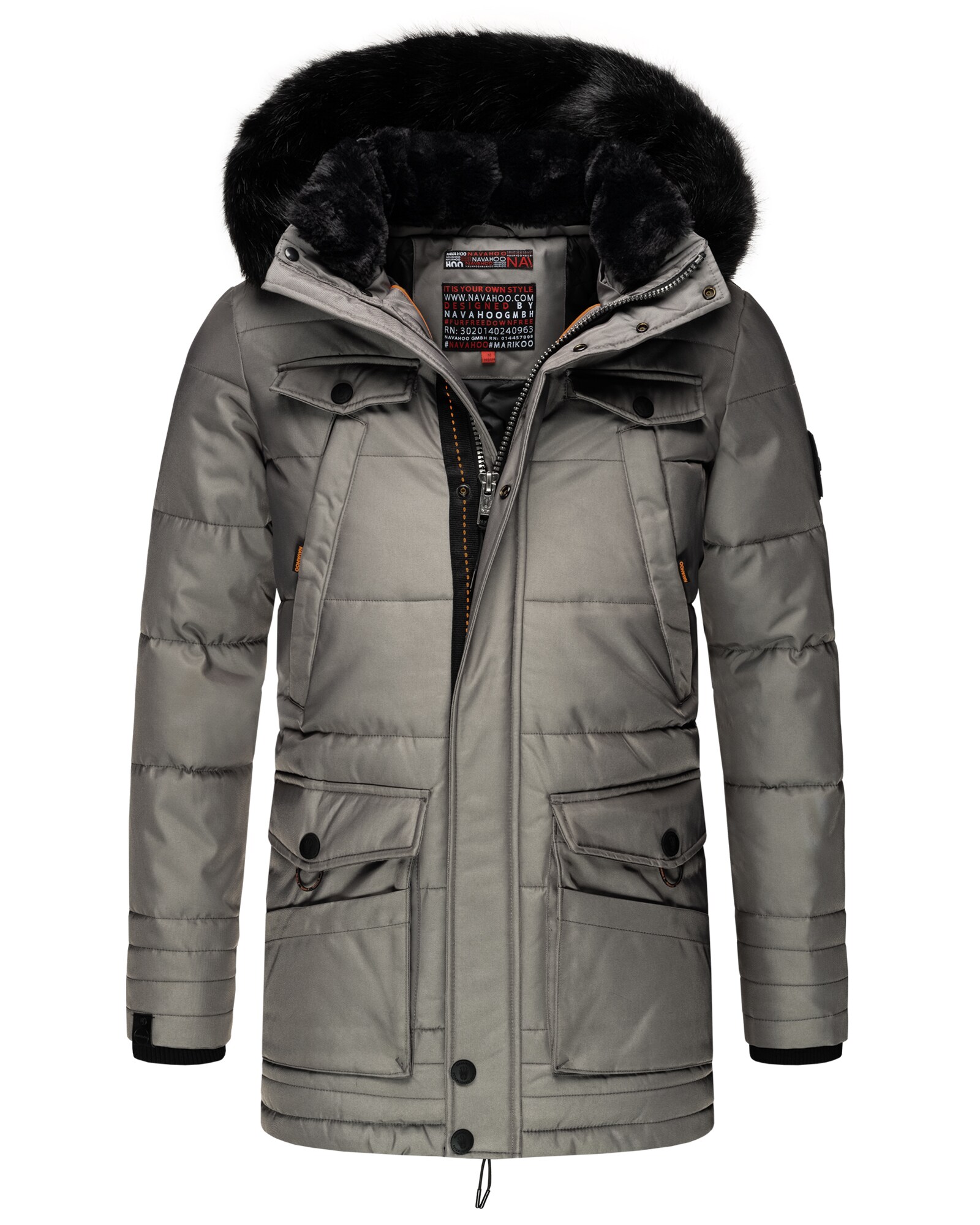 NAVAHOO Herren stylischer Winterjacke Wintermantel mit abnehmbarer Kapuze Luaan
