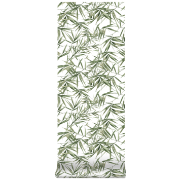 Vliesbehang Bamboe groen-wit 104524