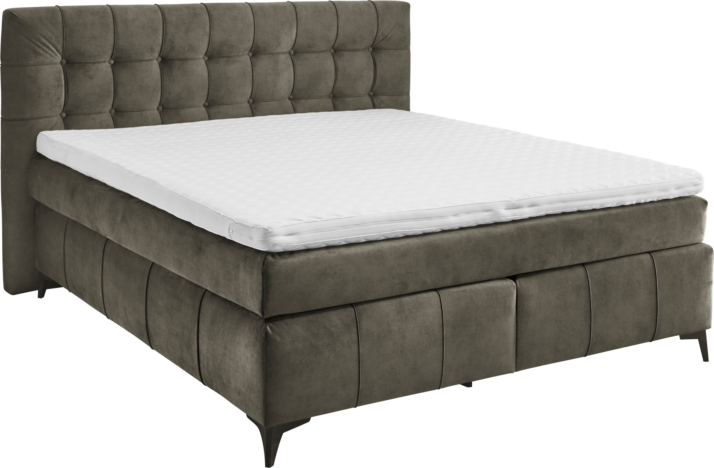 ED EXCITING DESIGN Boxspringbett »Oregon« inkl. Duo-Matratze - Kokosmatte, Filzabdeckung