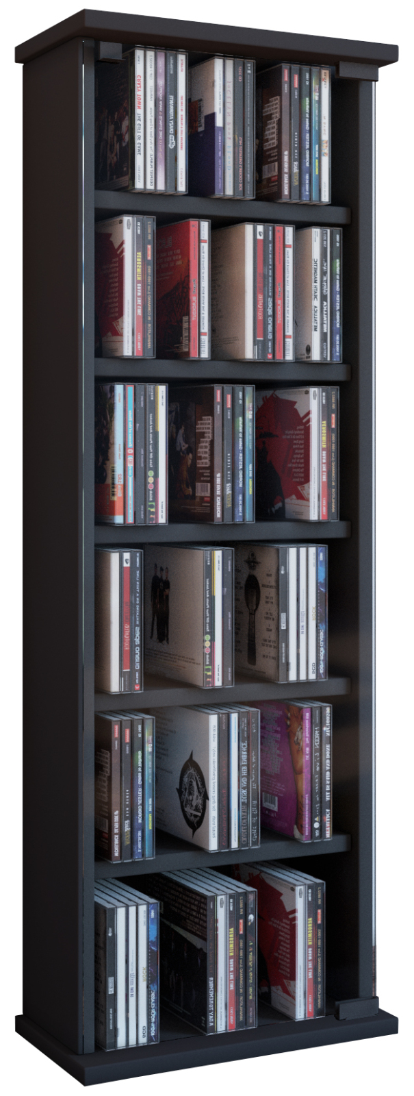 CD-Wandregal LOPOSA - schwarz - für 150 CDs