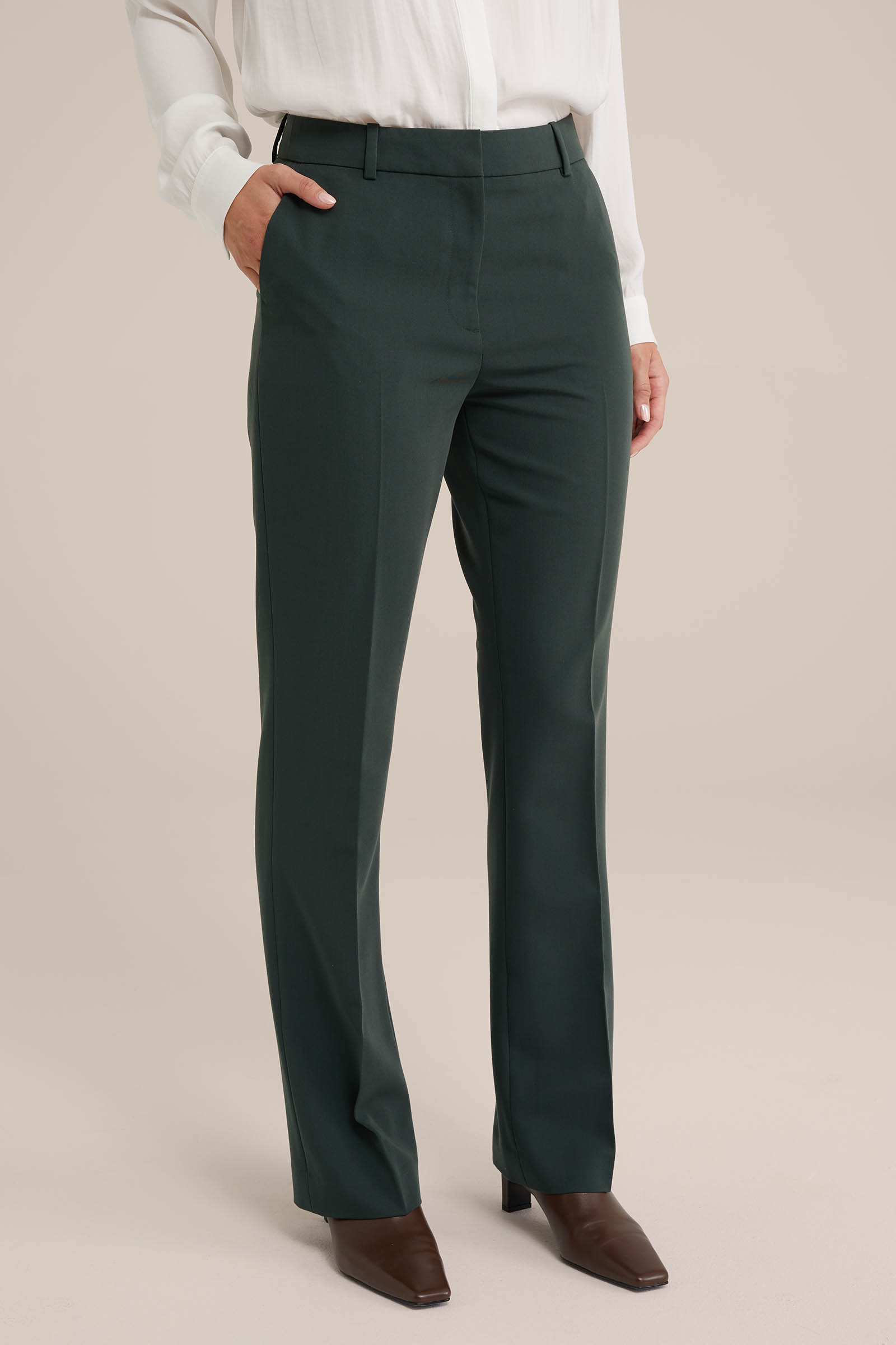 flared pantalon WE Fashion Donkergroen
