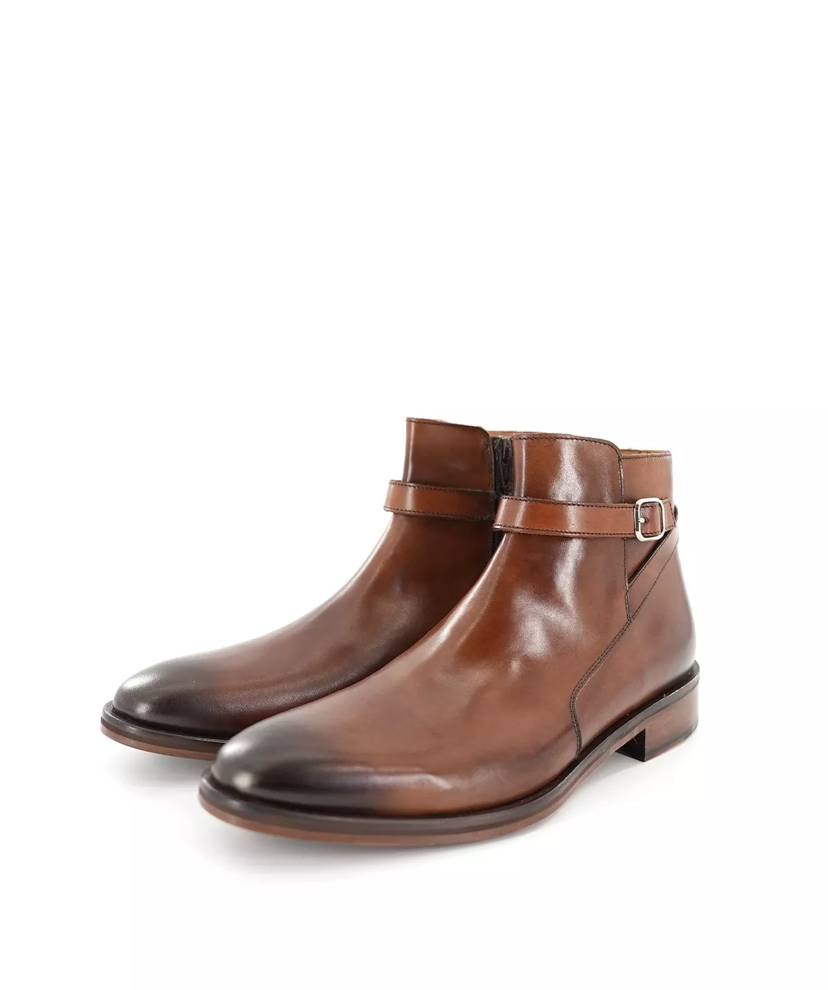 Bottines Elthon Marron Patiné