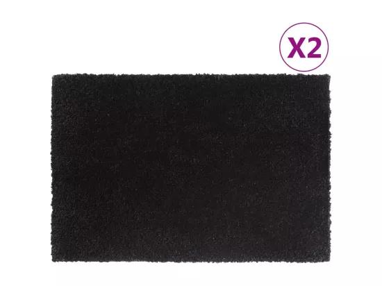 Tapis de porte 2 pcs noir 40x60 cm fibre de coco touffeté