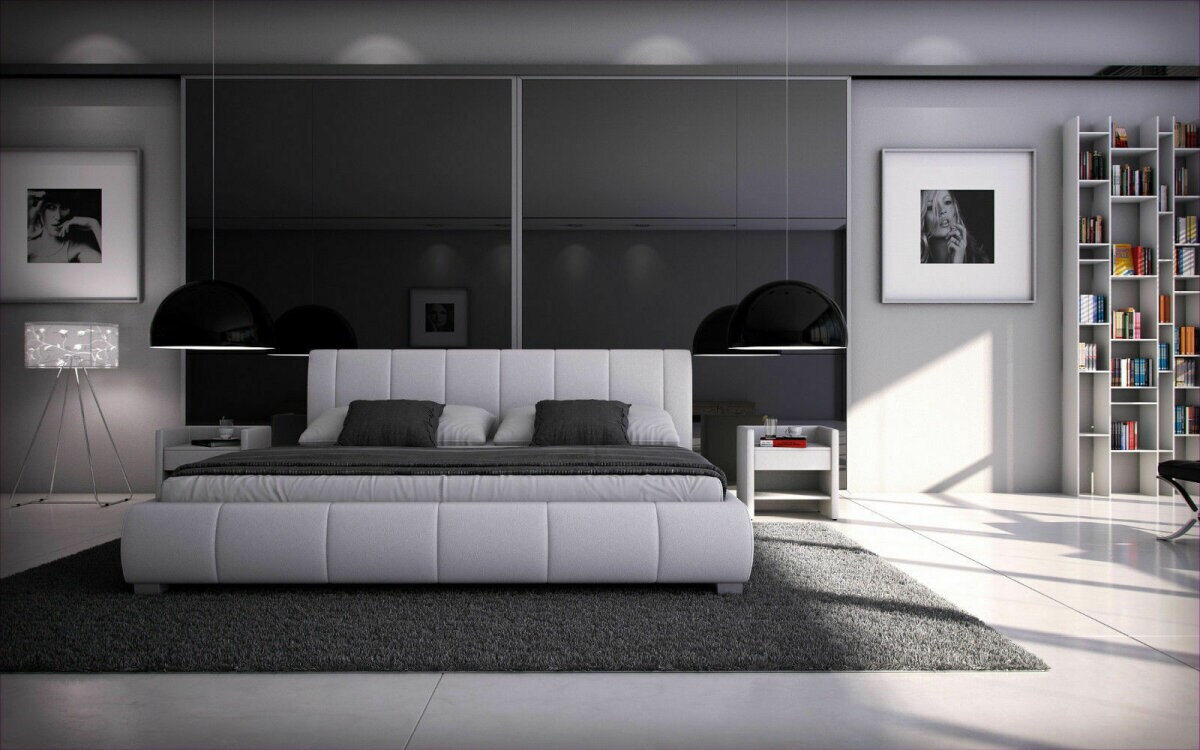 Sedex Bett Luna 140x200cm Kunstleder weiß