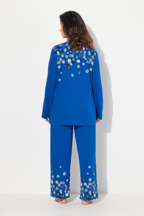 Pyjama, Punkte, Rundhals, Langarm