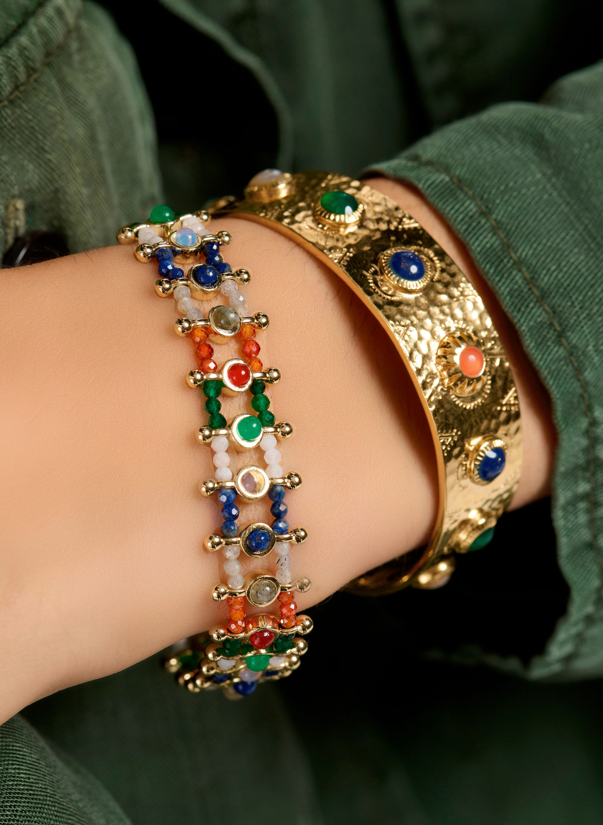 SIMONA - Bracelet en perles | Doré