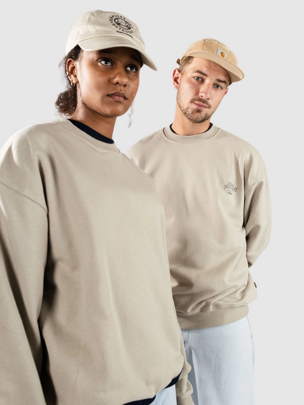 Woodbird Cope Eat Crew Sweater stone