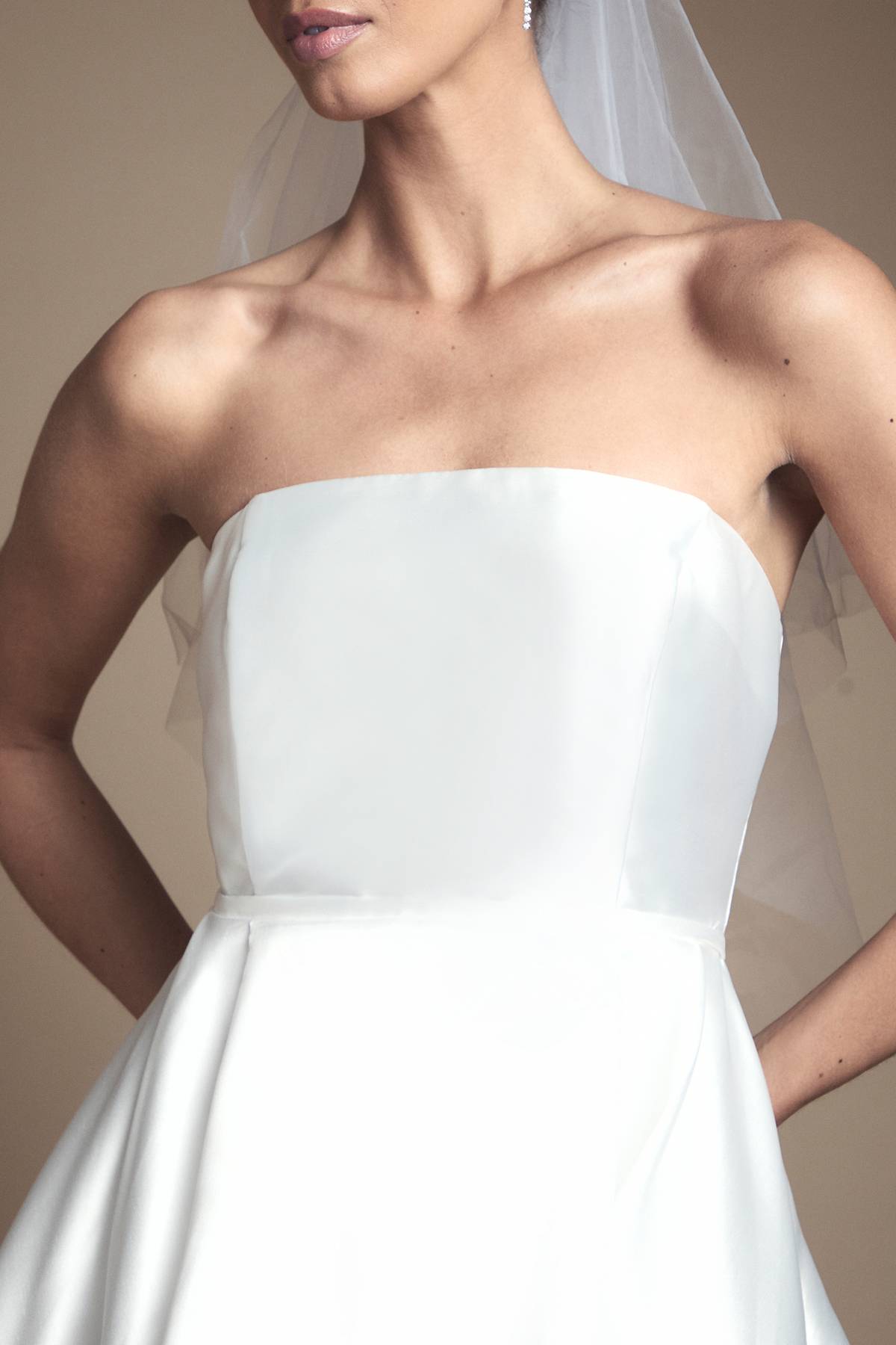 Coast Robe de Mariée Bandeau Twill Mini Avec Surajupe Complète