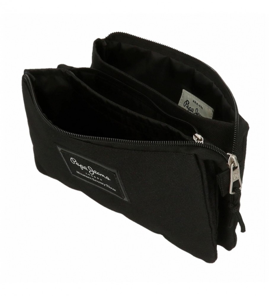 Estojo Pepe Jeans com três compartimentos 6334321 preto