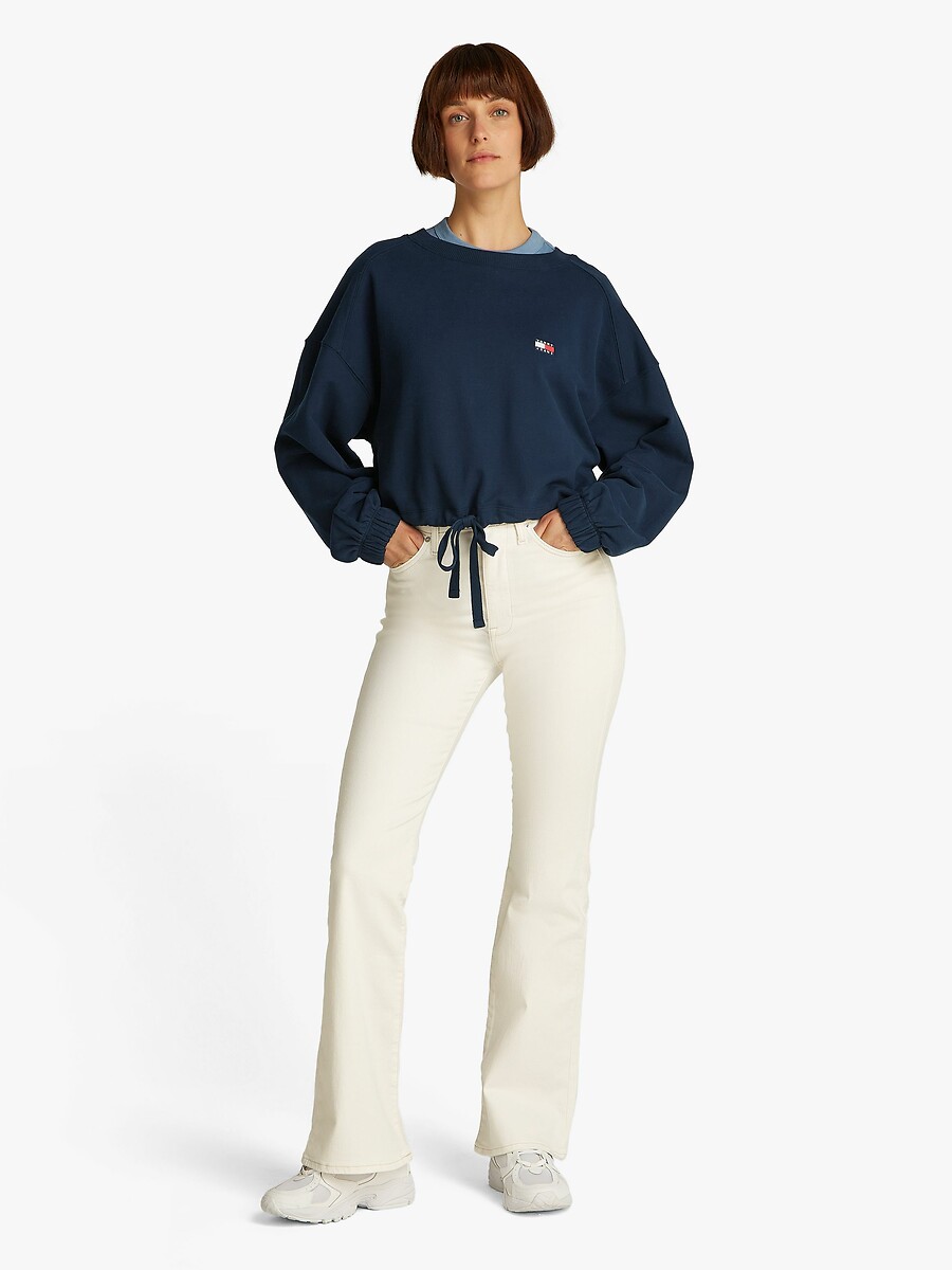 TOMMY JEANS<br>Moletom curto, mangas compridas, gola redonda