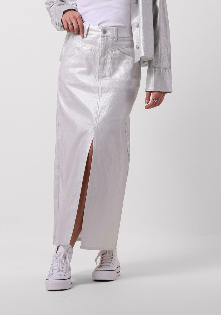 Y.A.S. zilveren y.a.s. maxirok yassilva denim hw midi skirt