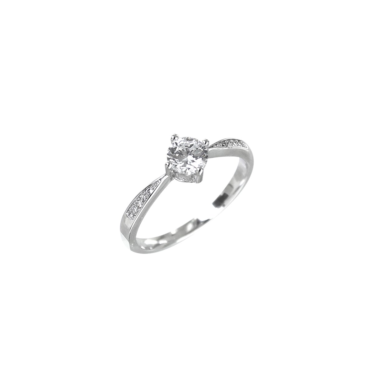 Bague argent 925 rhodié et oxyde de zirconium