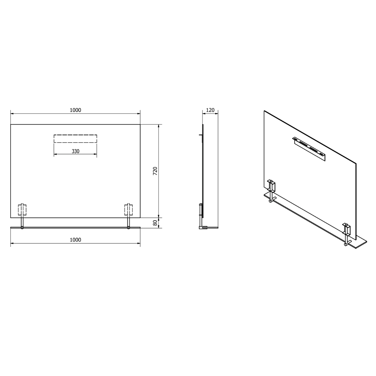 Sapho Wega spiegel rechthoekig met planchet 100x80cm chroom