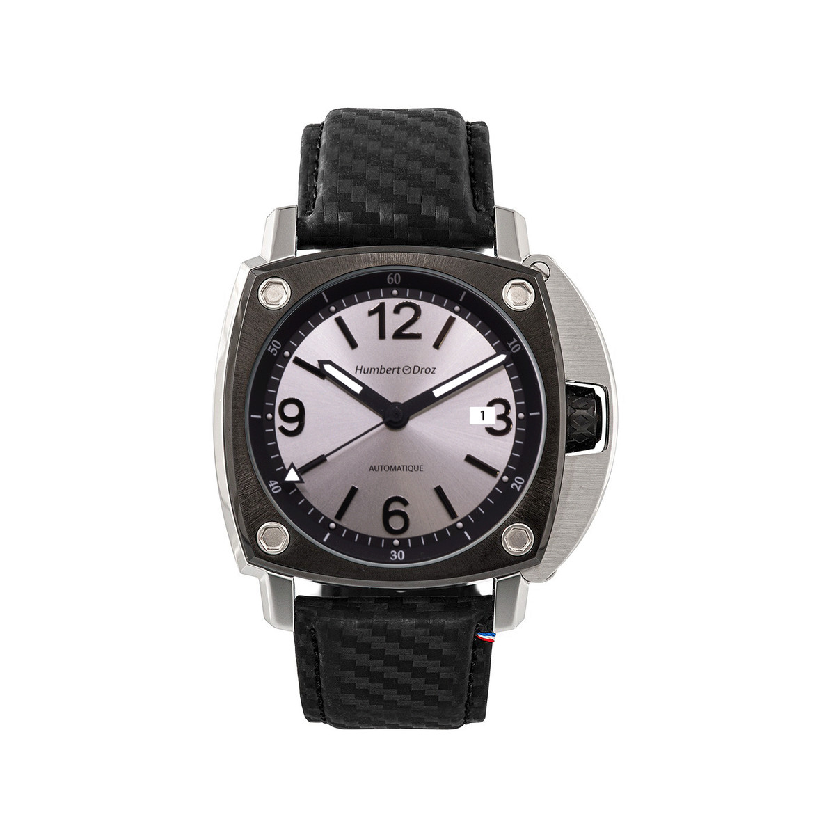 Montre HUMBERT-DROZ hd11 homme automatique, bracelet cuir noir