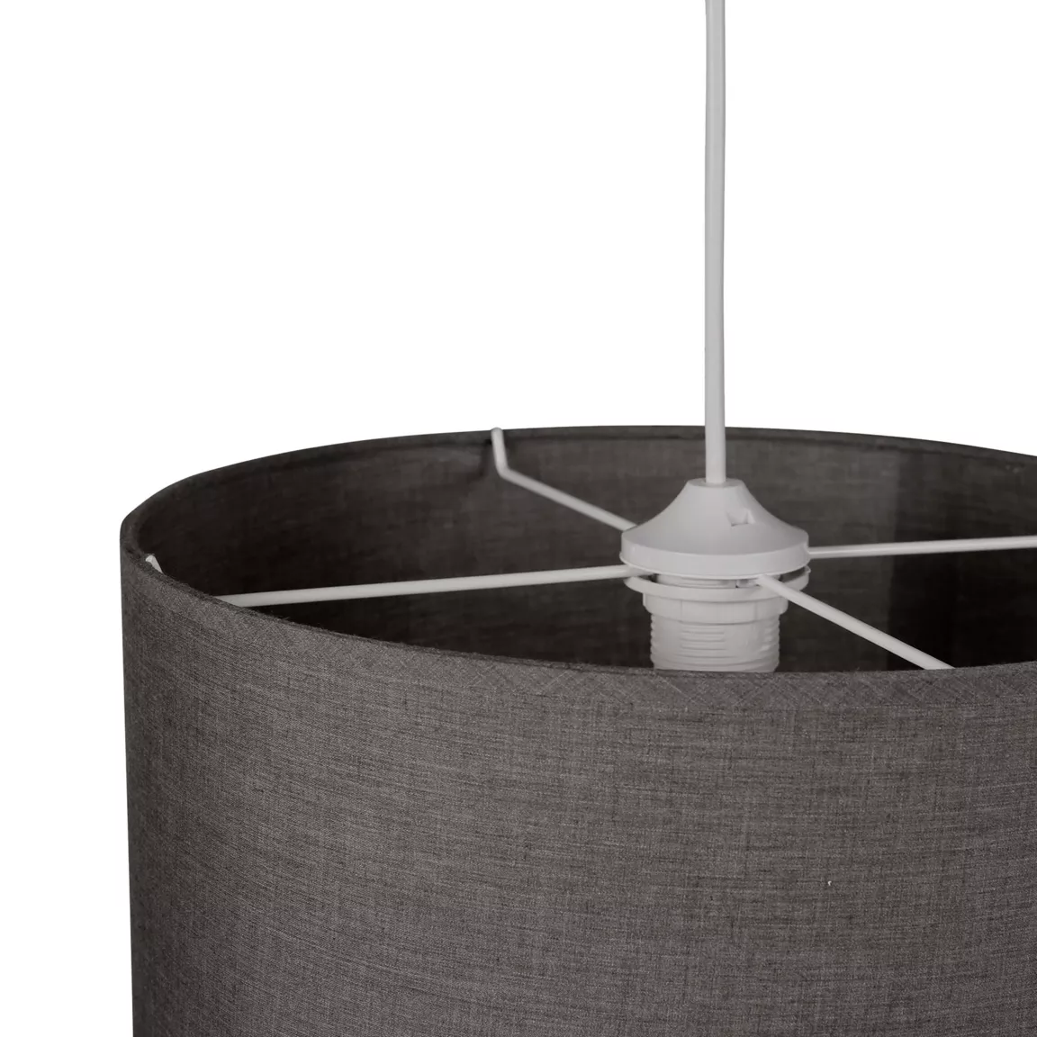 Suspension ronde cannage (D35 cm) Holly Gris foncé