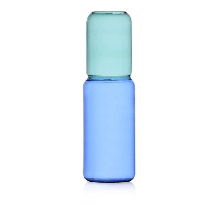 Ichendorf Milano Vase bi-color en borosilicate 35 cm | Bleu pétrole