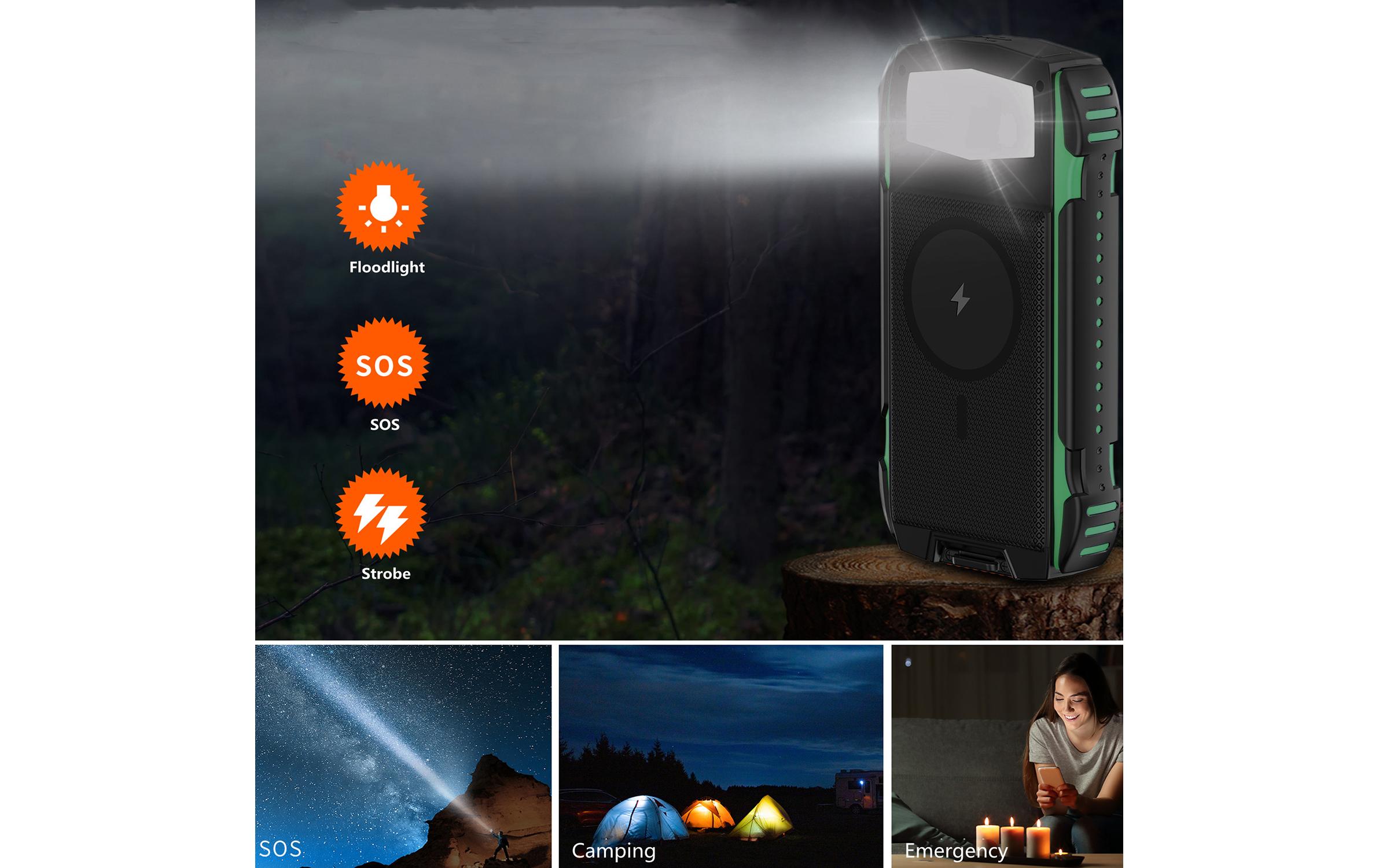 Solar-Powerbank Rugged TitanPack UltiMag 20000 mAhRobuste, wasserdichte Outdoor 20000-mAh-Powerbank mit integriertem Qi-Charger und Solarpanel