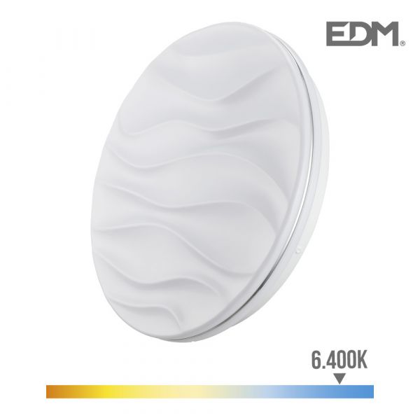 Edm Aplique Super LED 18w 1820lm 6500k ø33x6,8cm Modelo Desert