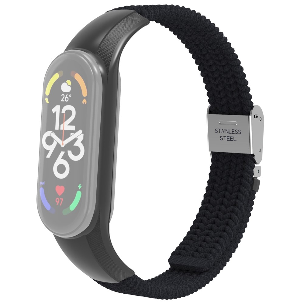 Xiaomi Mi Band 7 / 6 / 5 / 4 / 3 Elastisches Nylon Gummi Armband (Gelenkumfang: 160-210mm) - Schwarz