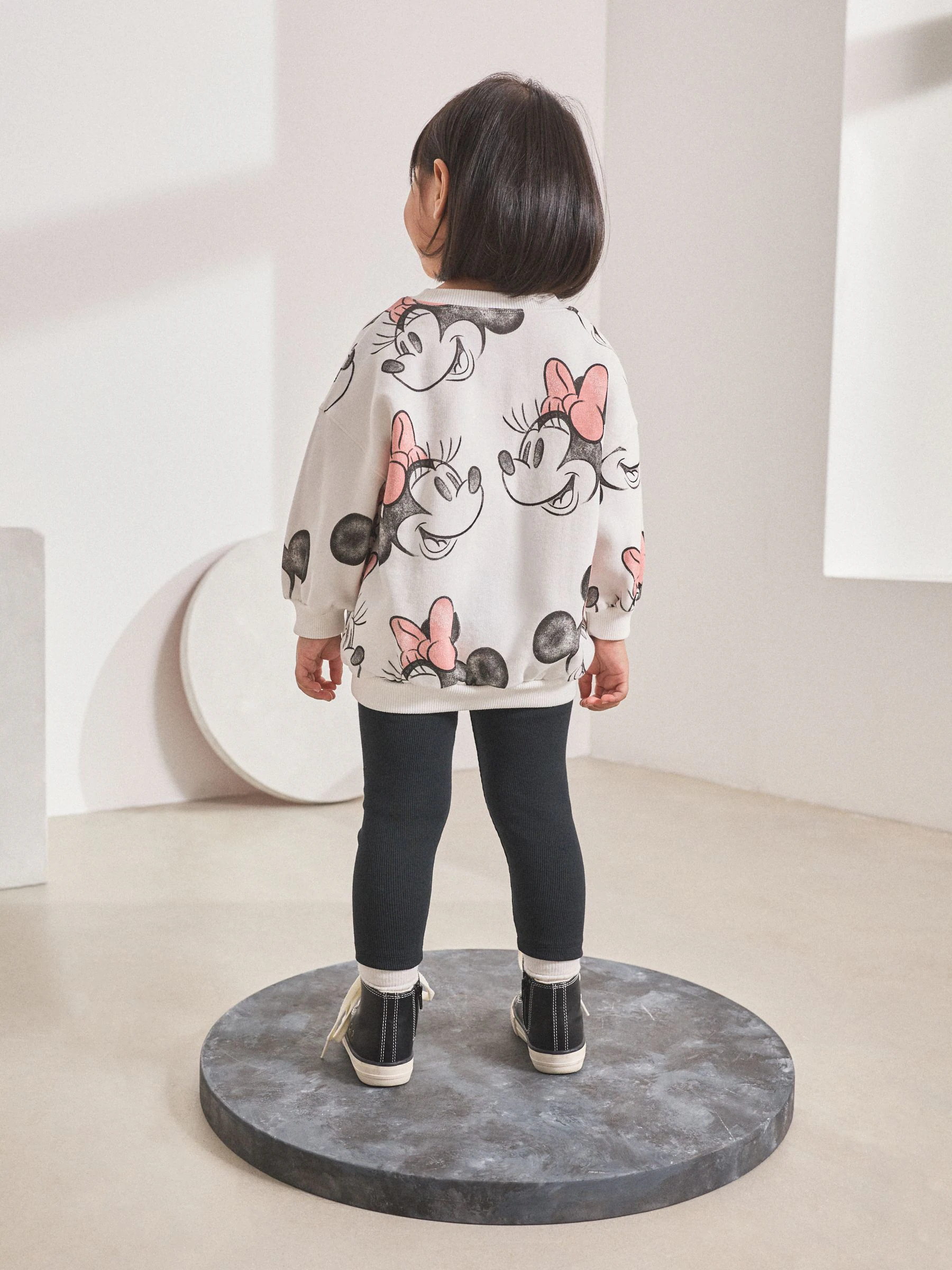 Crème - Disney Minnie Mouse set van sweatshirt en legging (3mnd -7jr)