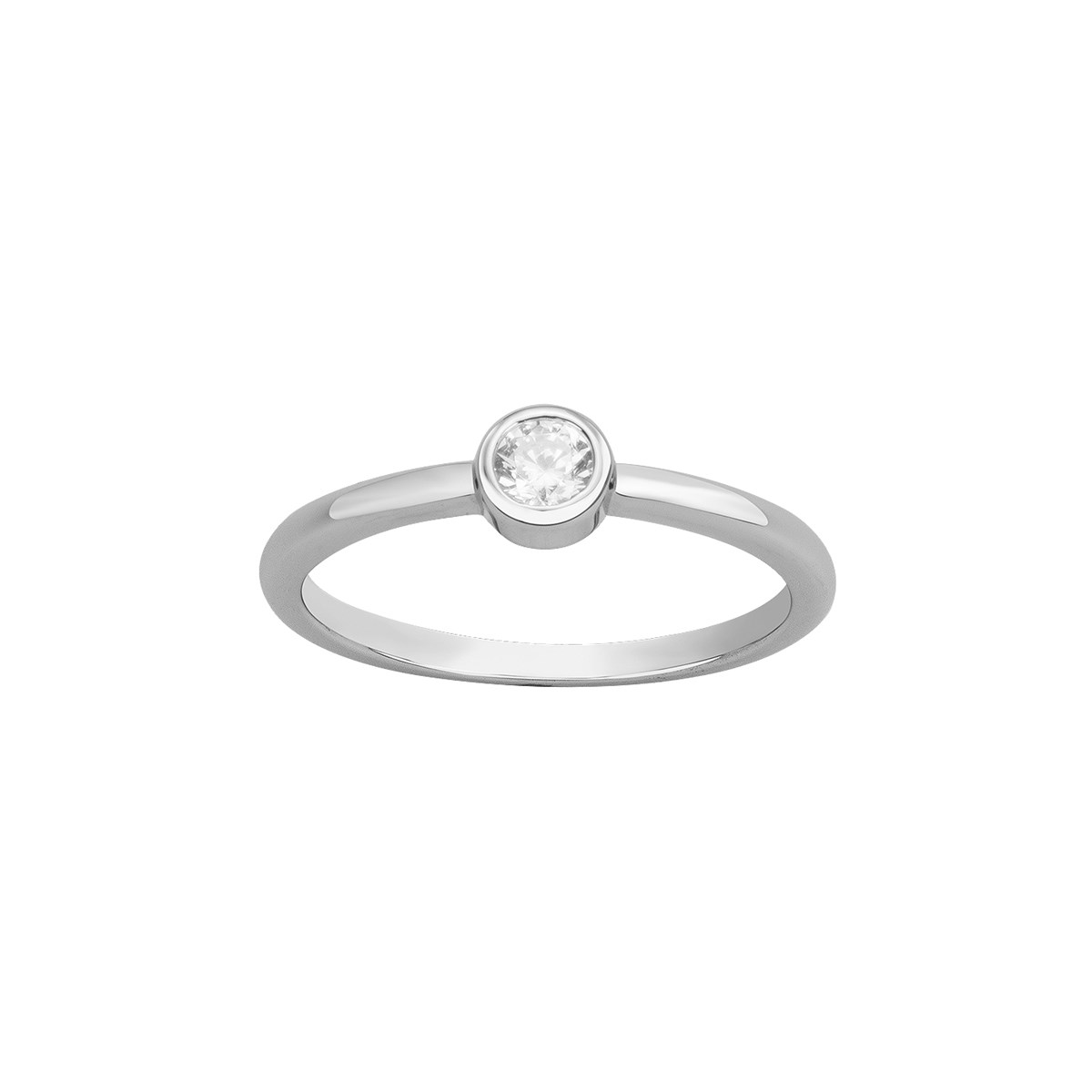 Bague en Argent avec oxyde de zirconium blanc
